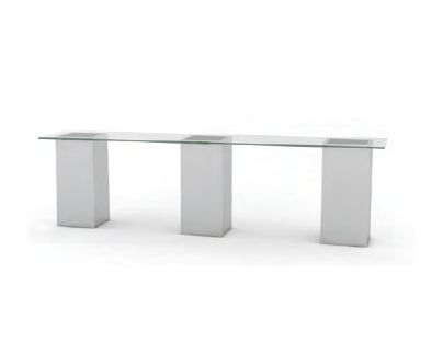 Steh / Hochtisch "Cube" Acryl milchig 400x80x110